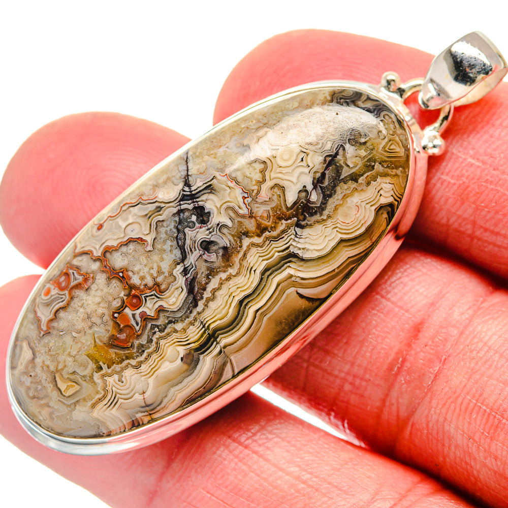 Laguna Lace Agate Pendants handcrafted by Anasilvercos - PD20973