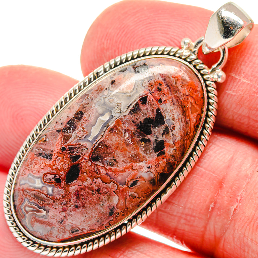 Crazy Lace Agate Pendants handcrafted by Anasilvercos - PD20983