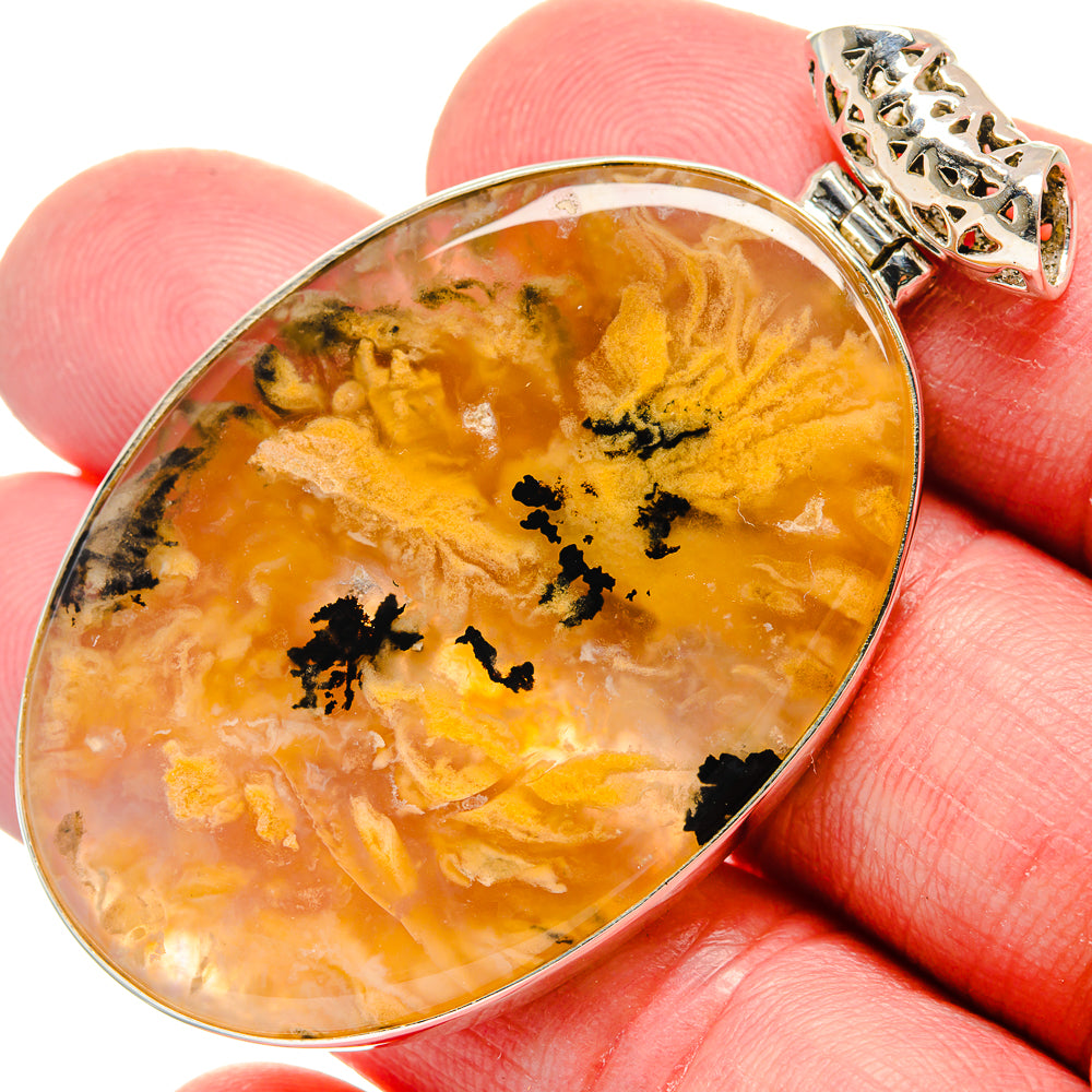 Plume Agate Pendants handcrafted by Anasilvercos - PD20989