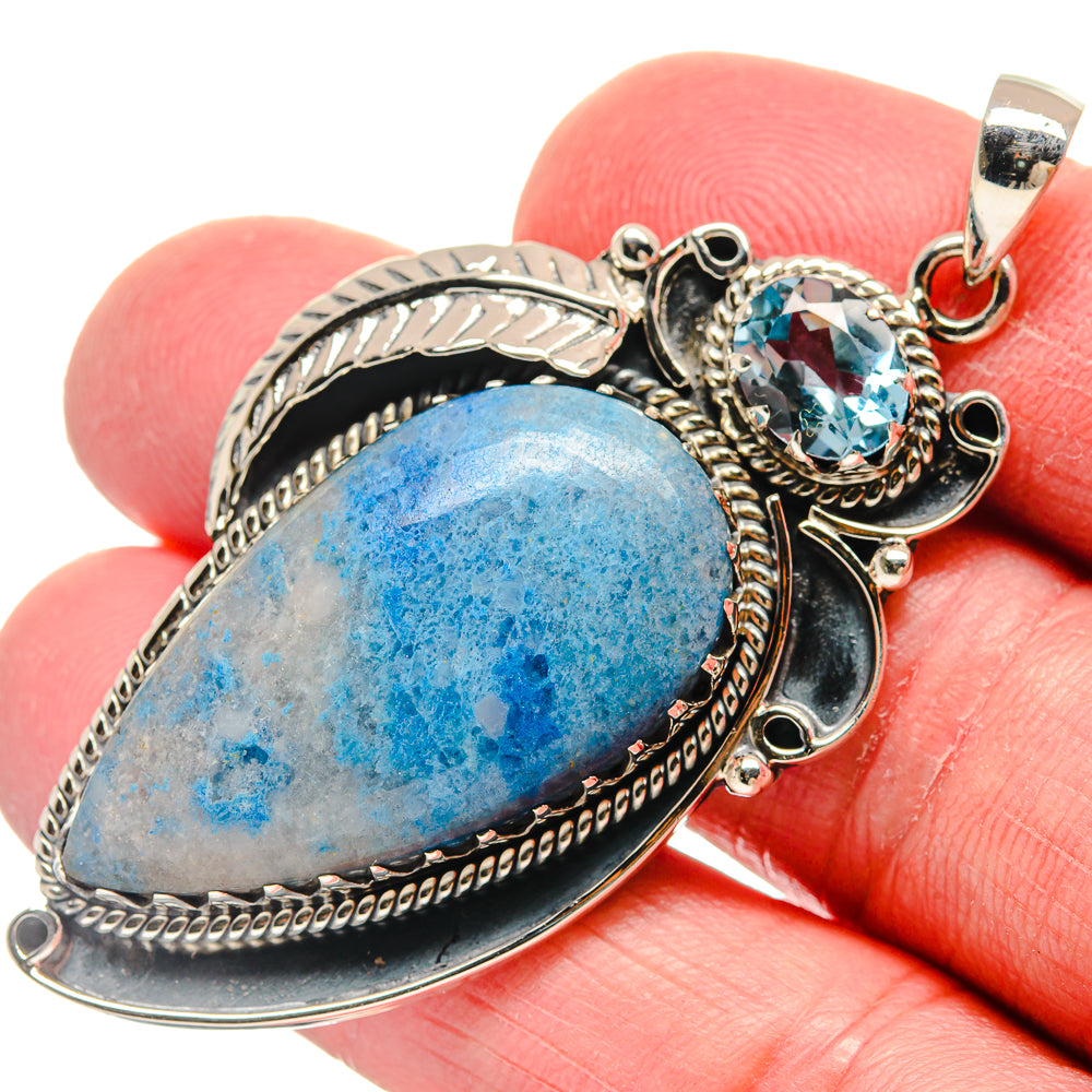 Chrysocolla In Quartz Pendants handcrafted by Anasilvercos - PD20991