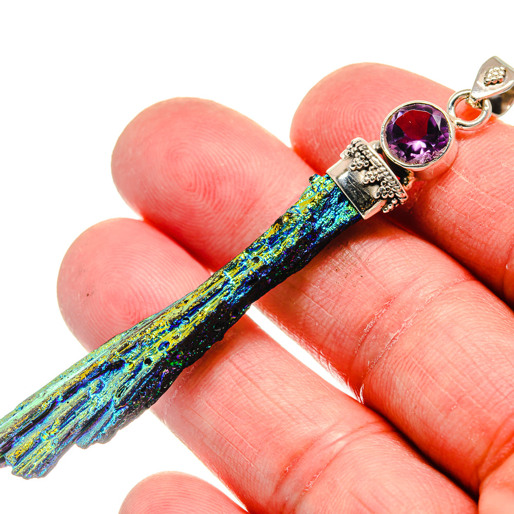 Titanium Sunshine Druzy Pendants handcrafted by Anasilvercos - PD21002