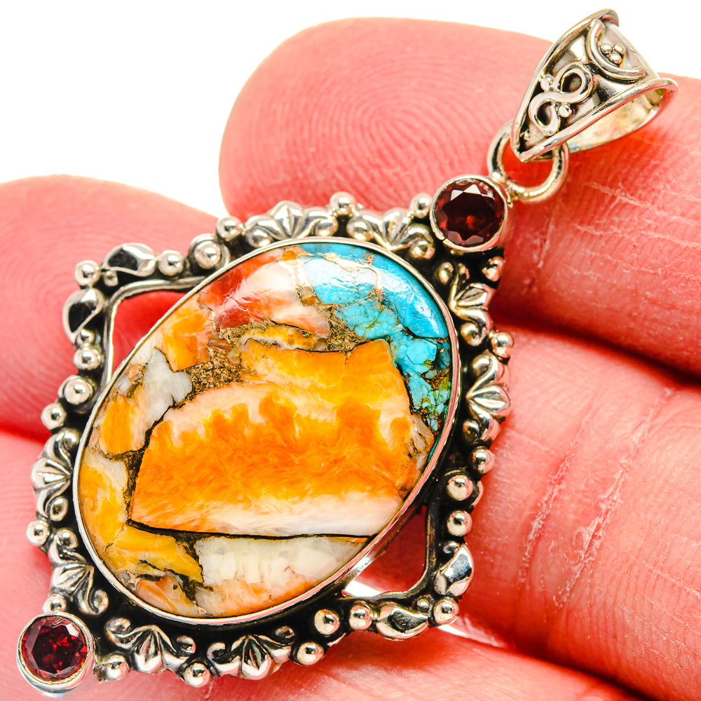 Spiny Oyster Turquoise Pendants handcrafted by Anasilvercos - PD21021