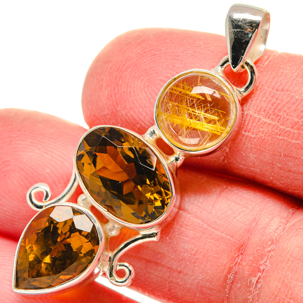 Mandarin Citrine Pendants handcrafted by Anasilvercos - PD21037