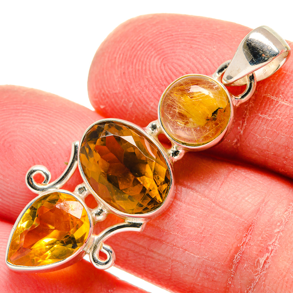 Citrine Pendants handcrafted by Anasilvercos - PD21041