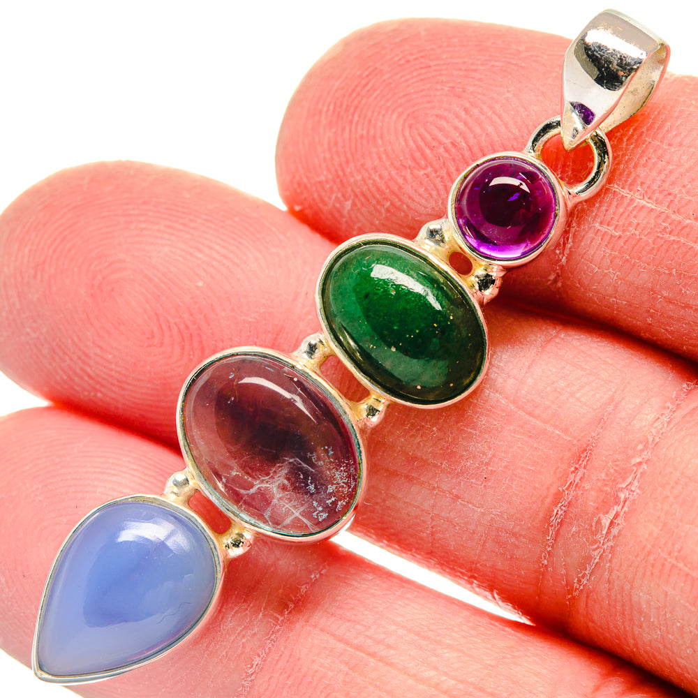 Aqua Chalcedony Pendants handcrafted by Anasilvercos - PD21051