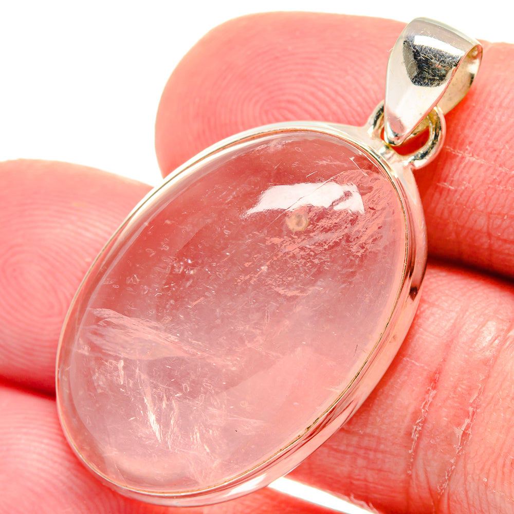 Rose Quartz Pendants handcrafted by Anasilvercos - PD21059