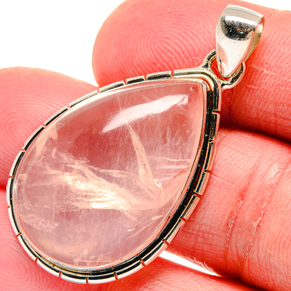 Rose Quartz Pendants handcrafted by Anasilvercos - PD21060