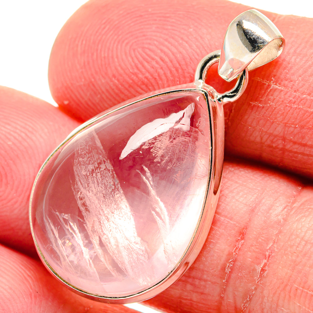 Rose Quartz Pendants handcrafted by Anasilvercos - PD21064