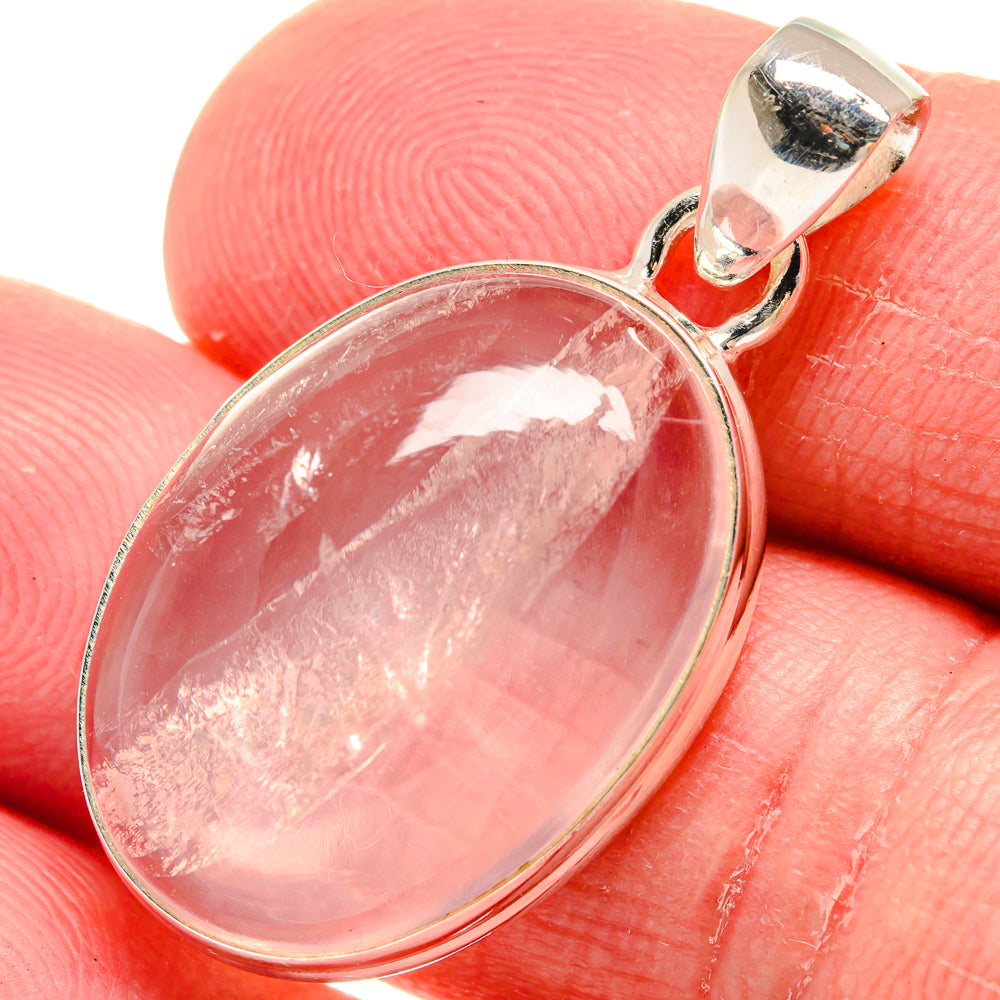 Rose Quartz Pendants handcrafted by Anasilvercos - PD21065