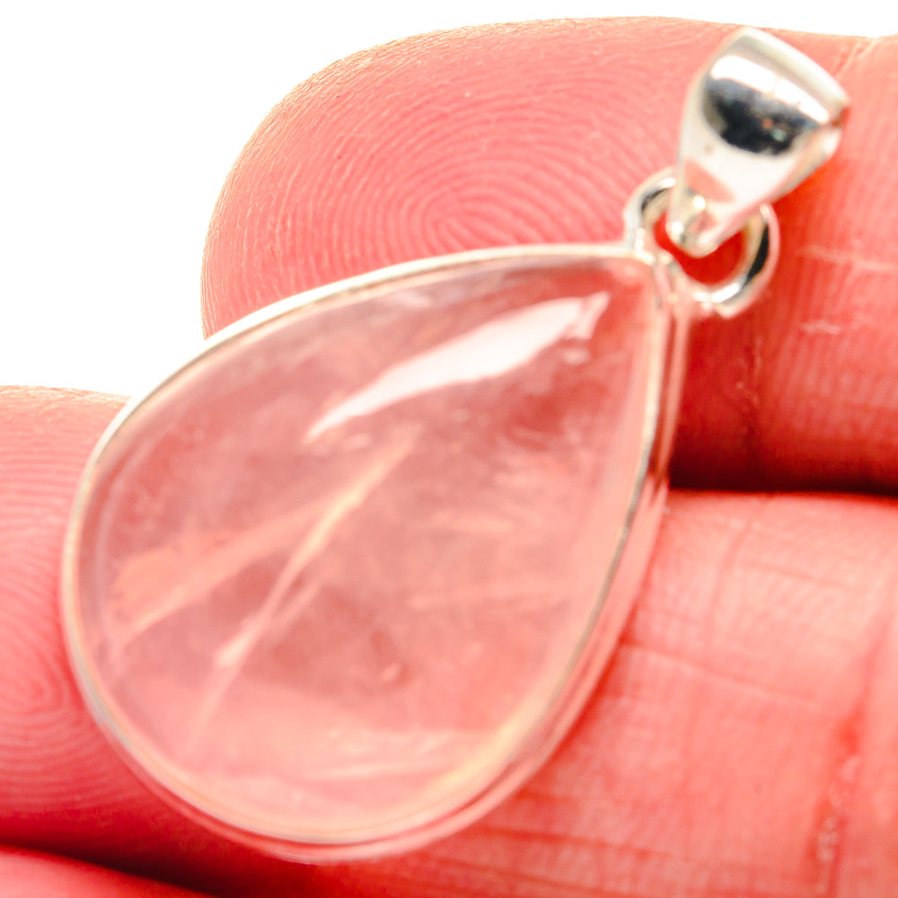 Rose Quartz Pendants handcrafted by Anasilvercos - PD21066