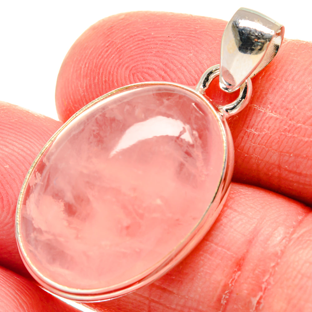 Rose Quartz Pendants handcrafted by Anasilvercos - PD21069