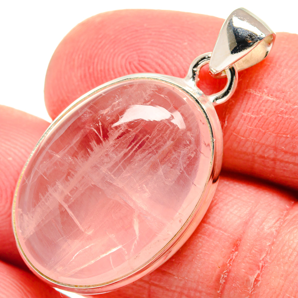 Rose Quartz Pendants handcrafted by Anasilvercos - PD21070