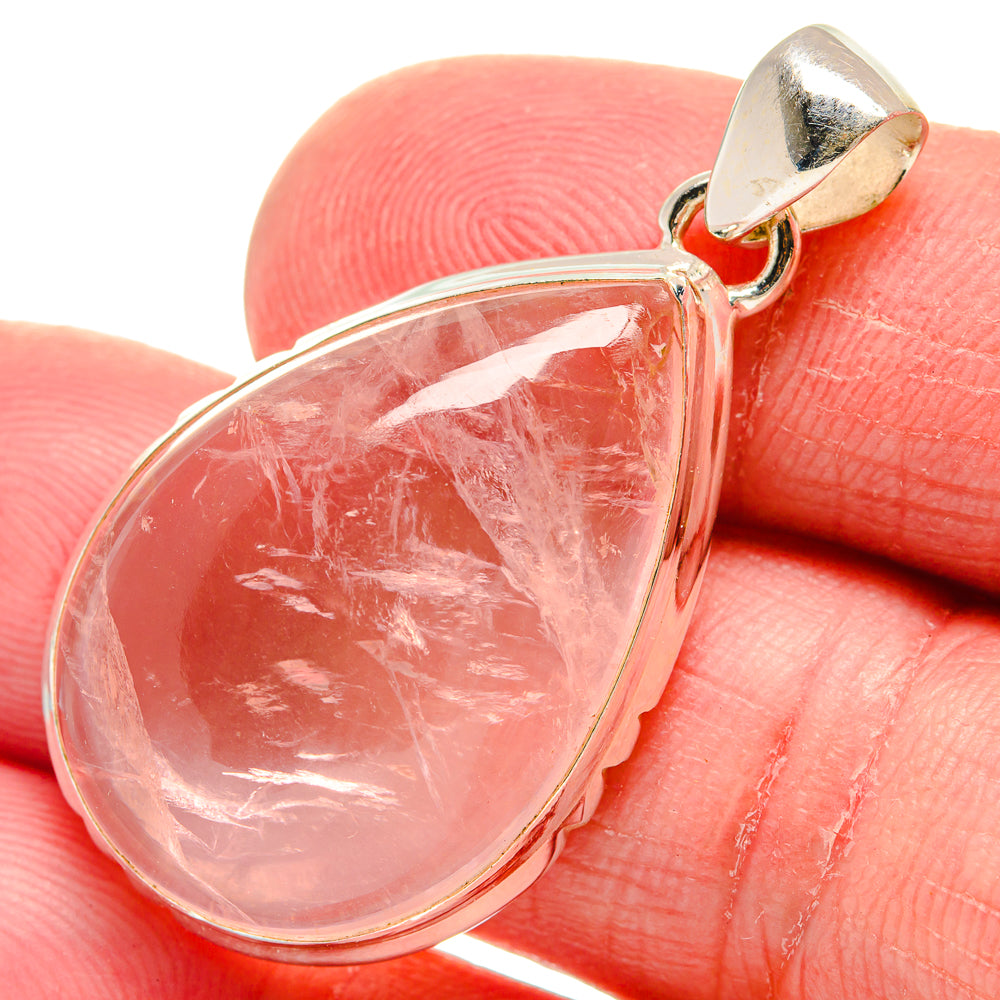 Rose Quartz Pendants handcrafted by Anasilvercos - PD21071