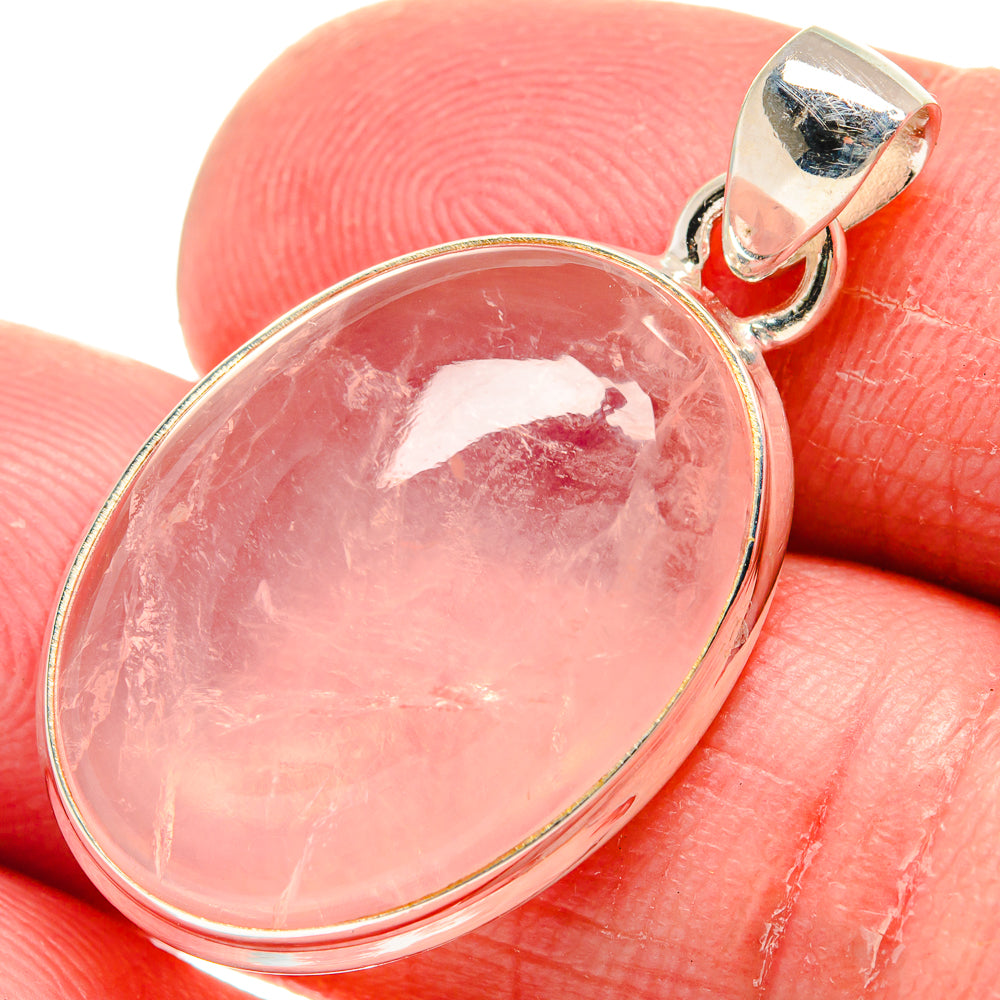 Rose Quartz Pendants handcrafted by Anasilvercos - PD21072