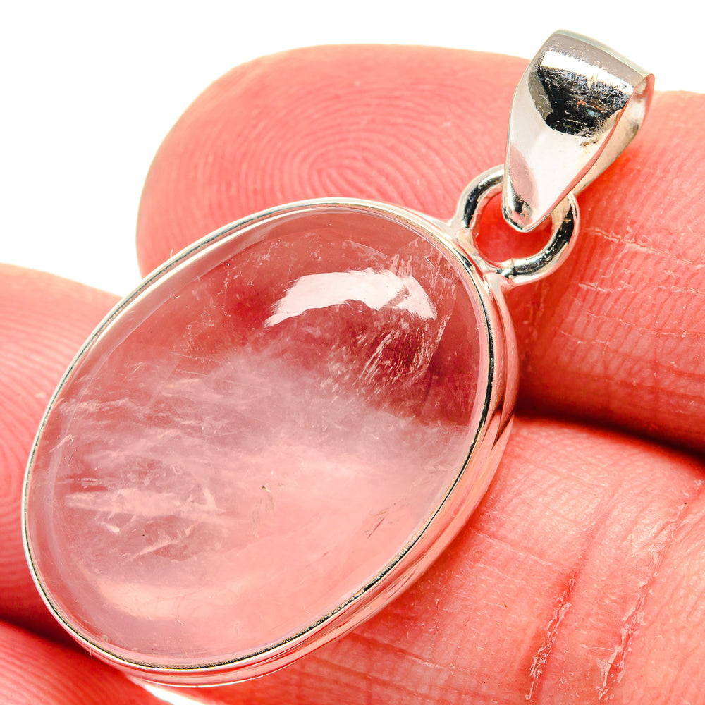 Rose Quartz Pendants handcrafted by Anasilvercos - PD21073