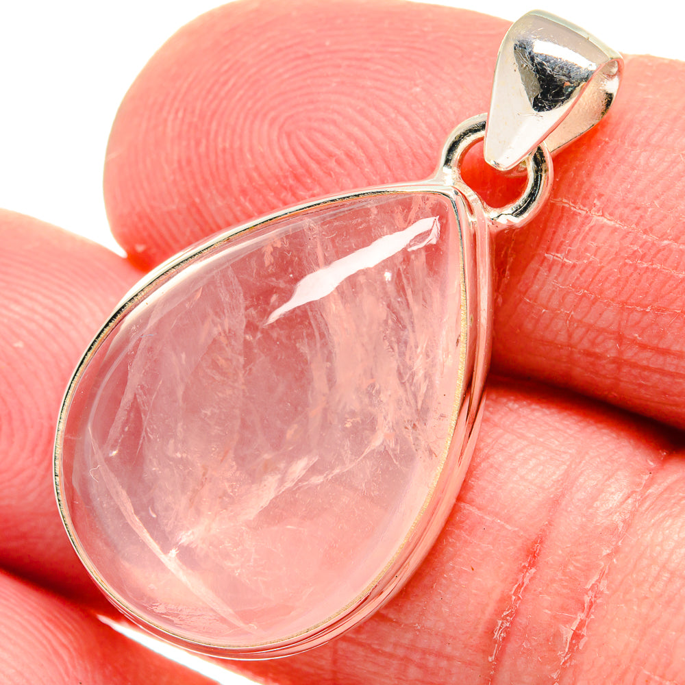 Rose Quartz Pendants handcrafted by Anasilvercos - PD21074