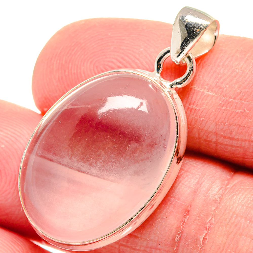 Rose Quartz Pendants handcrafted by Anasilvercos - PD21075