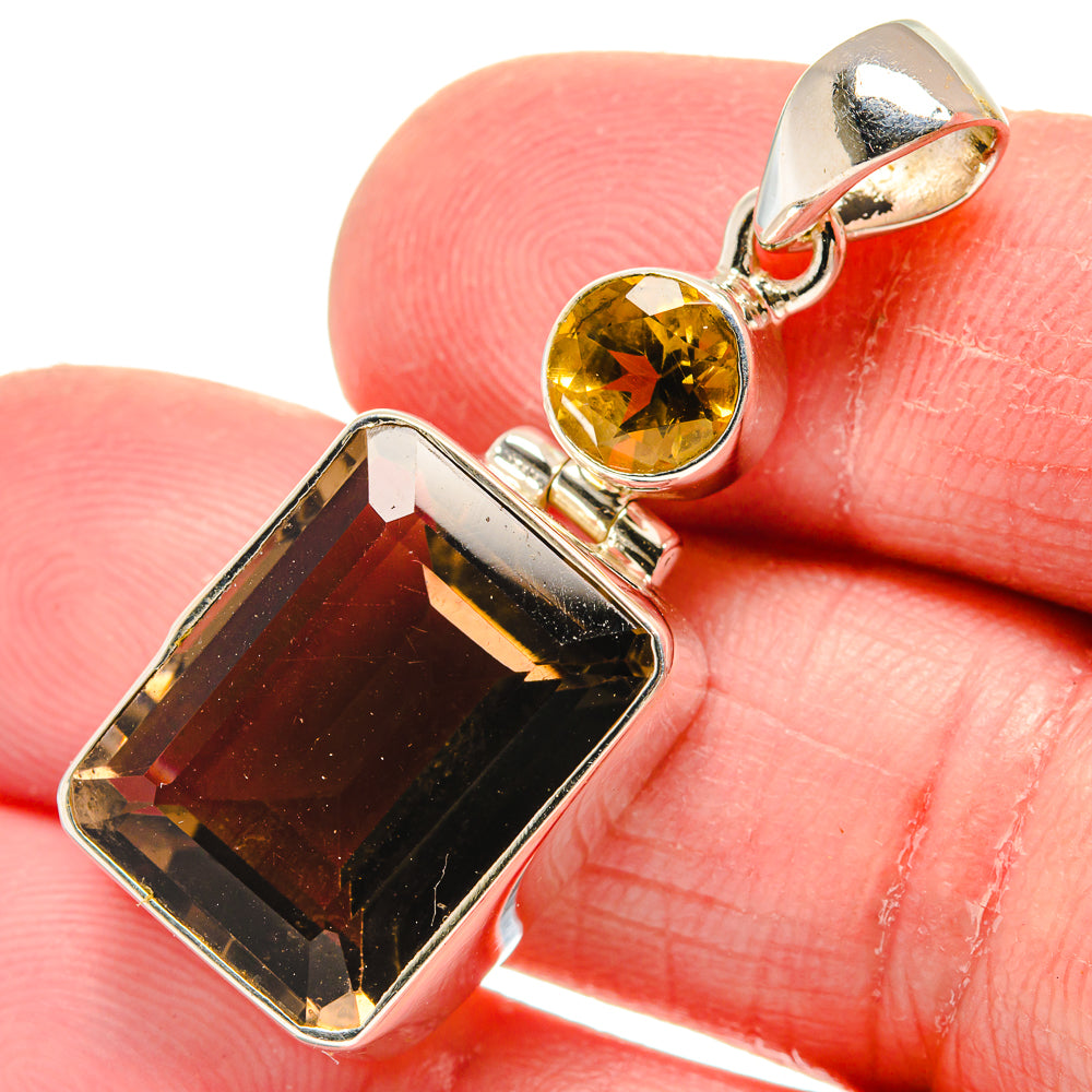 Smoky Quartz Pendants handcrafted by Anasilvercos - PD21076