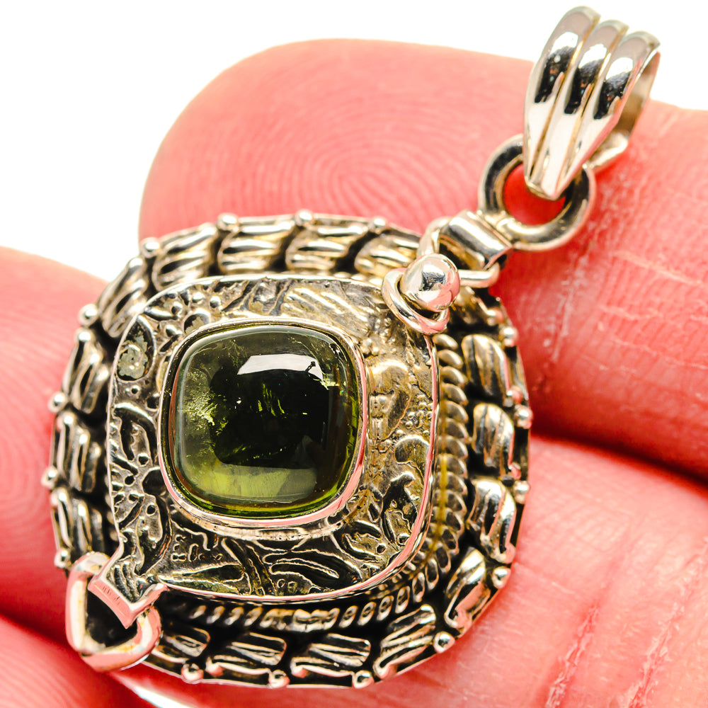 Green Tourmaline Pendants handcrafted by Anasilvercos - PD21098