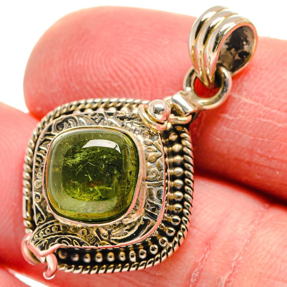 Green Tourmaline Pendants handcrafted by Anasilvercos - PD21103