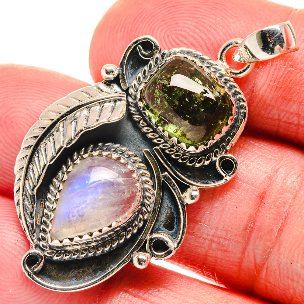 Rainbow Moonstone Pendants handcrafted by Anasilvercos - PD21107