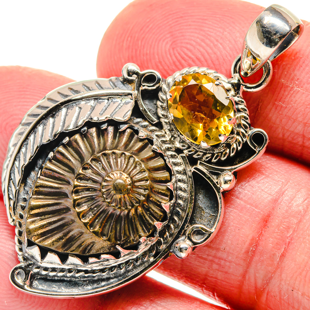 Pyrite Fossil Pendants handcrafted by Anasilvercos - PD21108