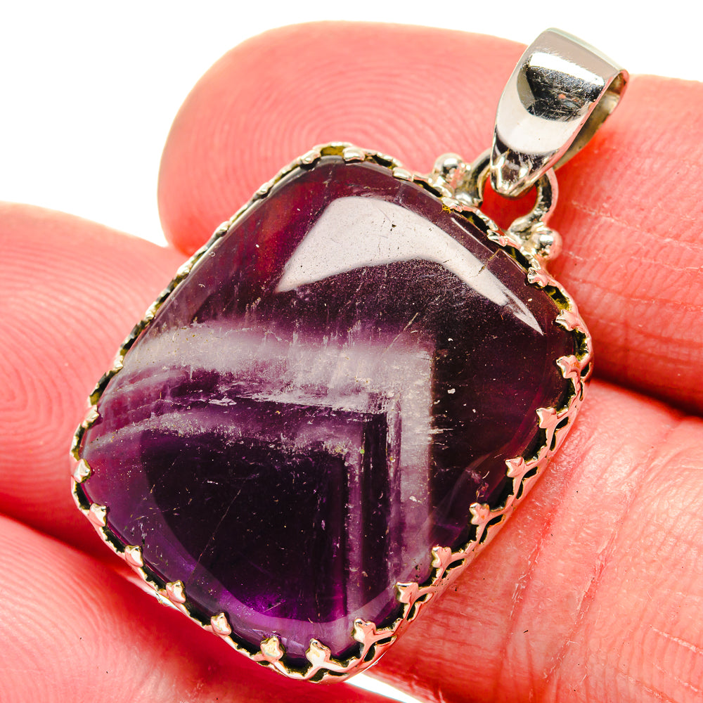 Chevron Amethyst Pendants handcrafted by Anasilvercos - PD21110