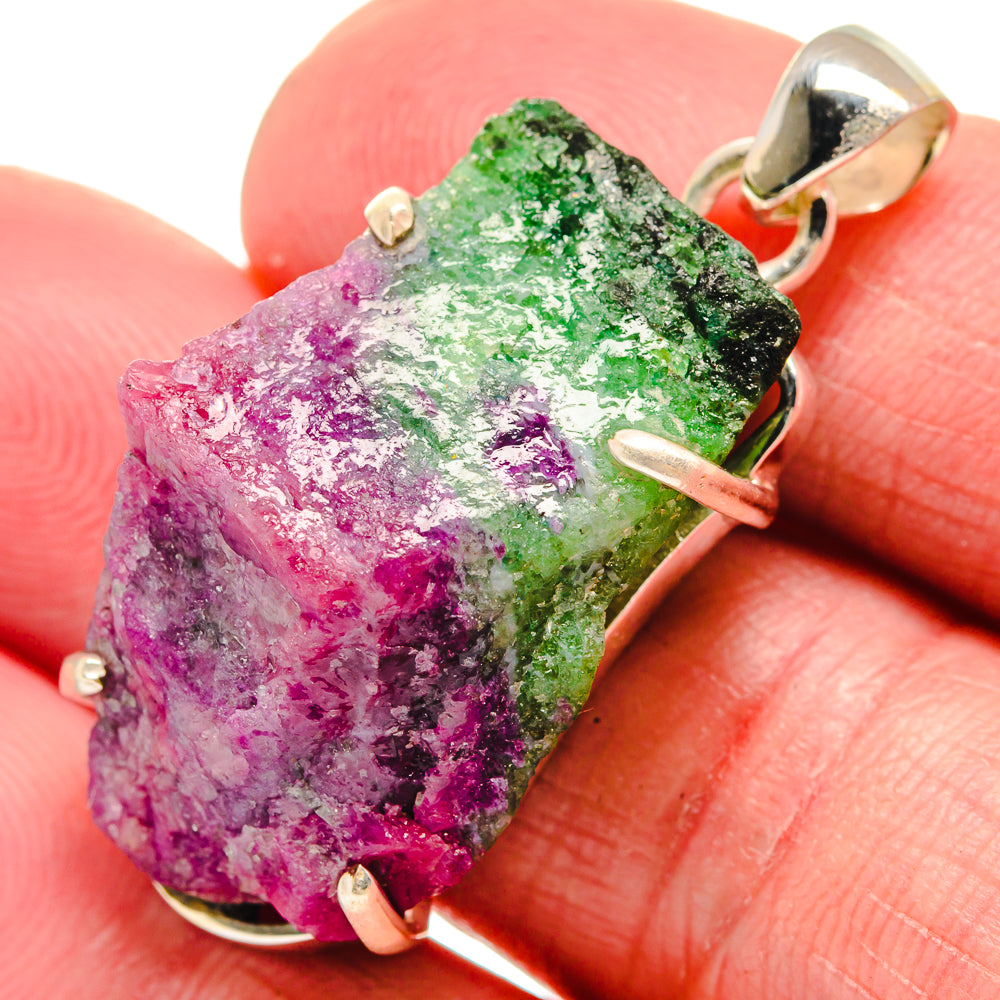 Ruby Zoisite Pendants handcrafted by Anasilvercos - PD21113