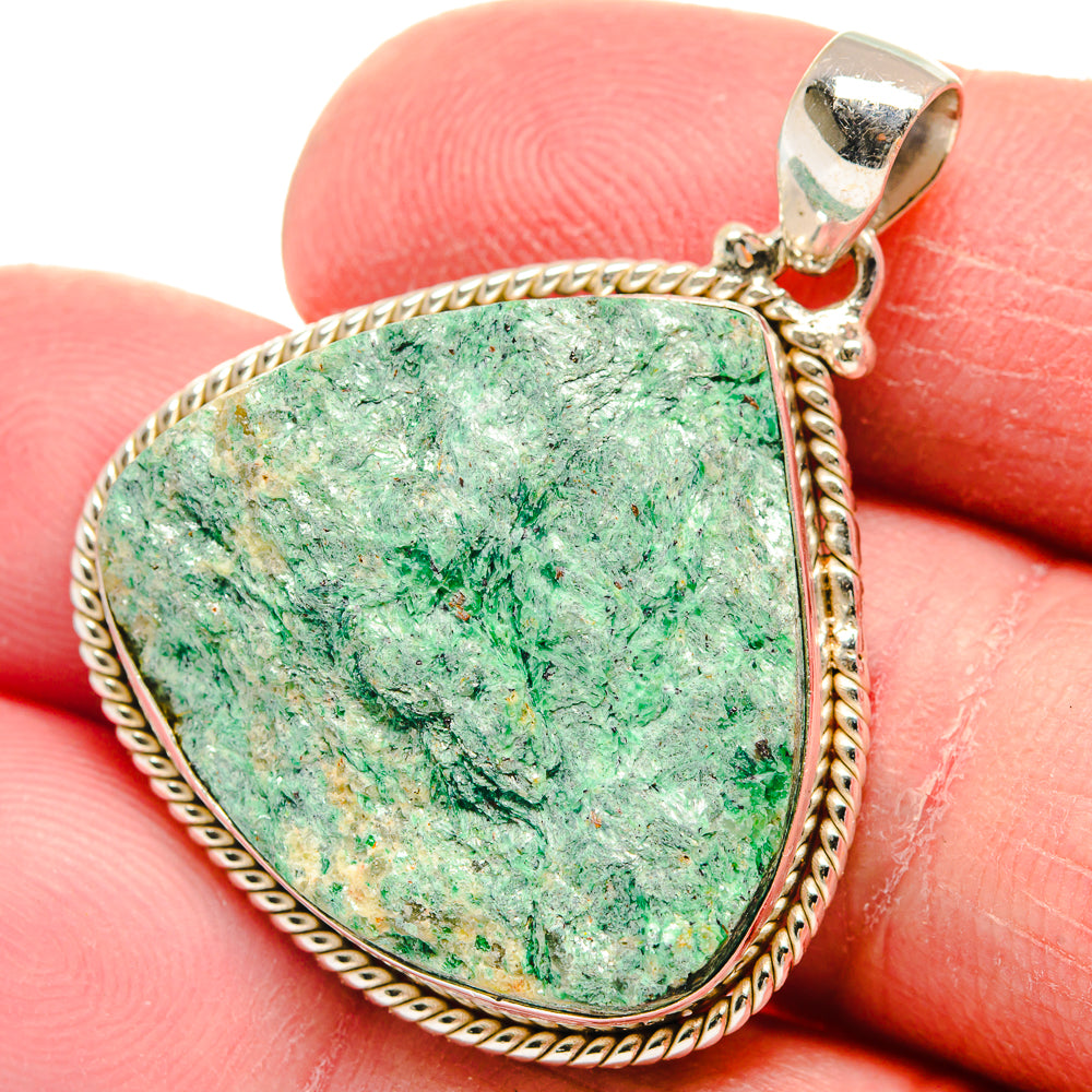 Green Fuchsite Pendants handcrafted by Anasilvercos - PD21128
