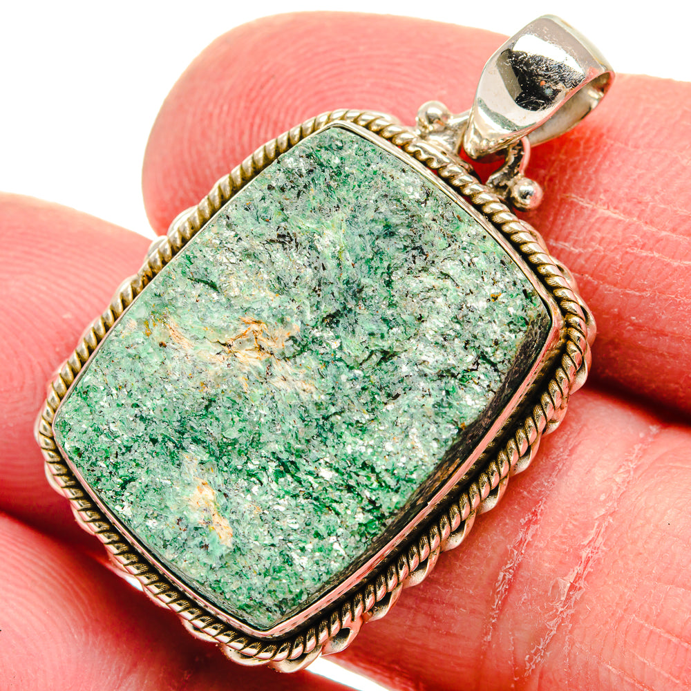 Green Fuchsite Pendants handcrafted by Anasilvercos - PD21131