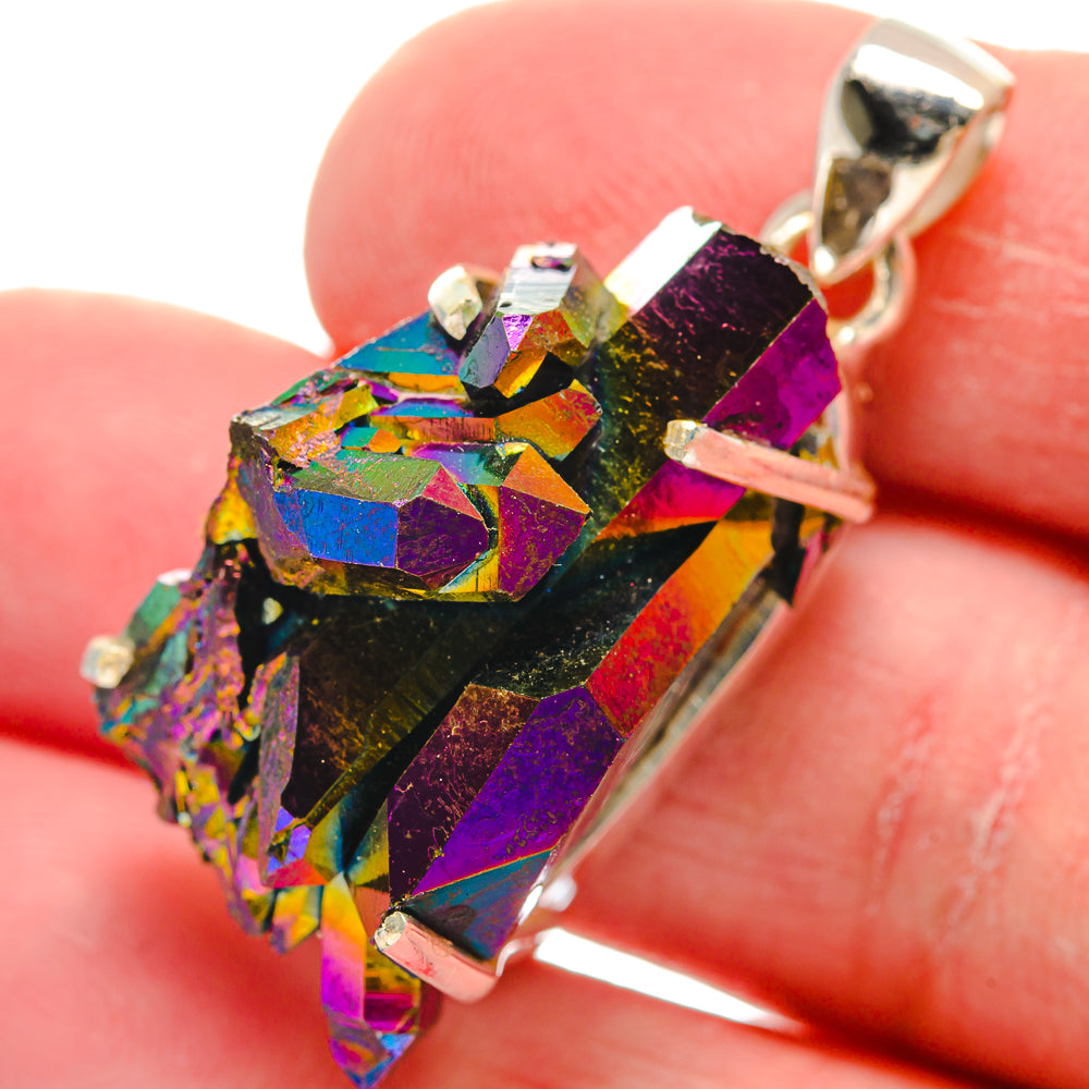 Titanium Sunshine Druzy Pendants handcrafted by Anasilvercos - PD21137