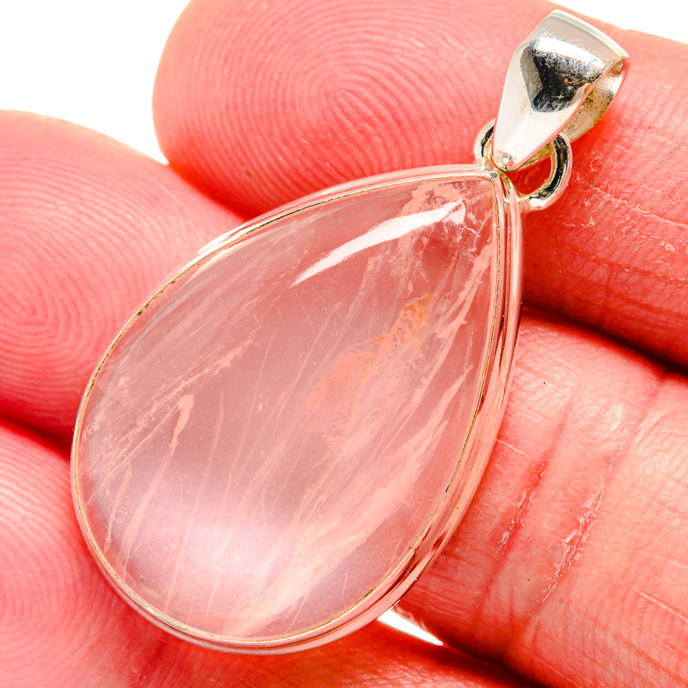 Rose Quartz Pendants handcrafted by Anasilvercos - PD21161