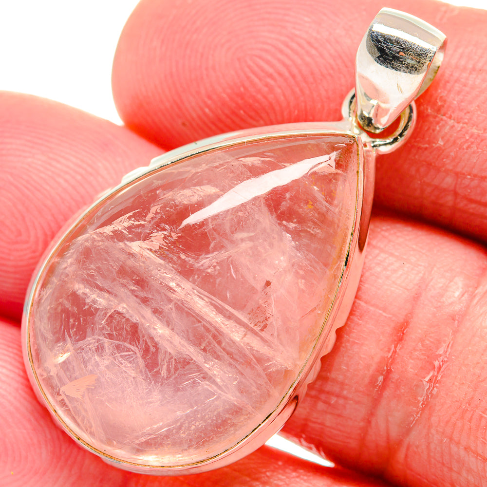 Rose Quartz Pendants handcrafted by Anasilvercos - PD21163