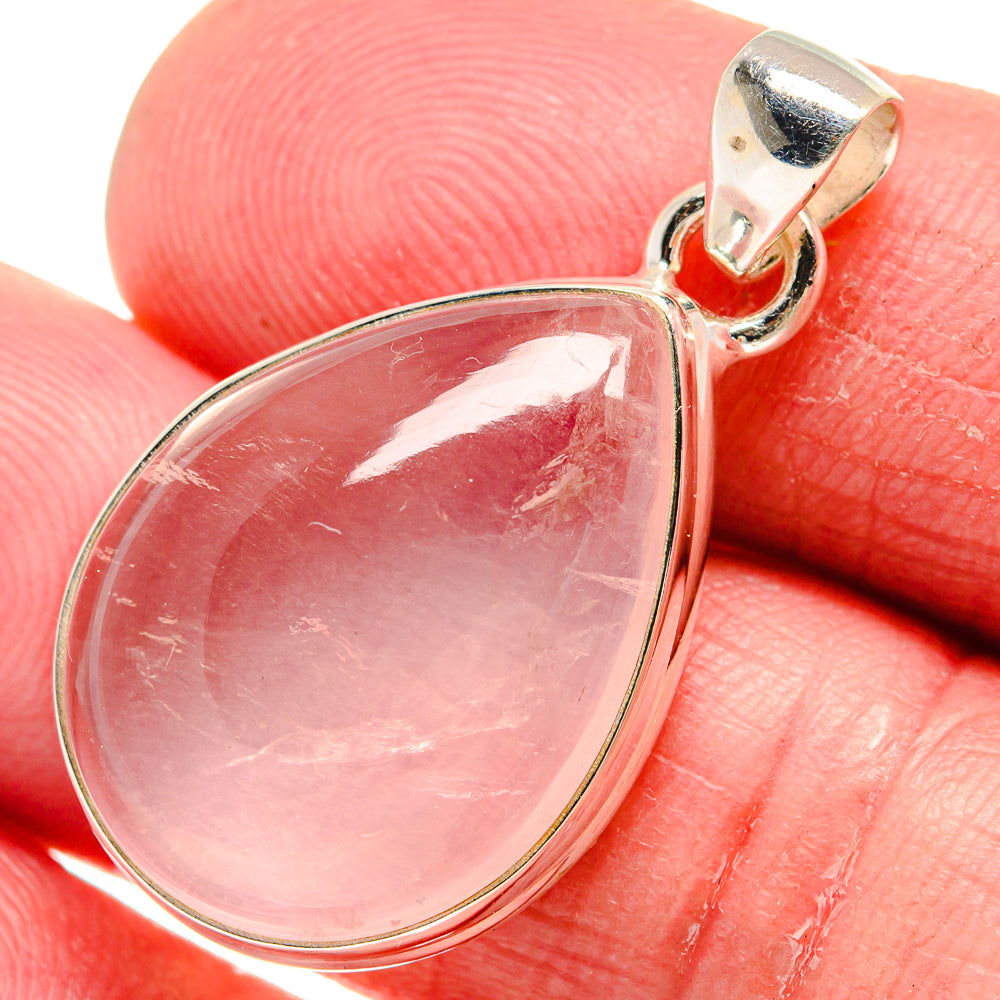Rose Quartz Pendants handcrafted by Anasilvercos - PD21164