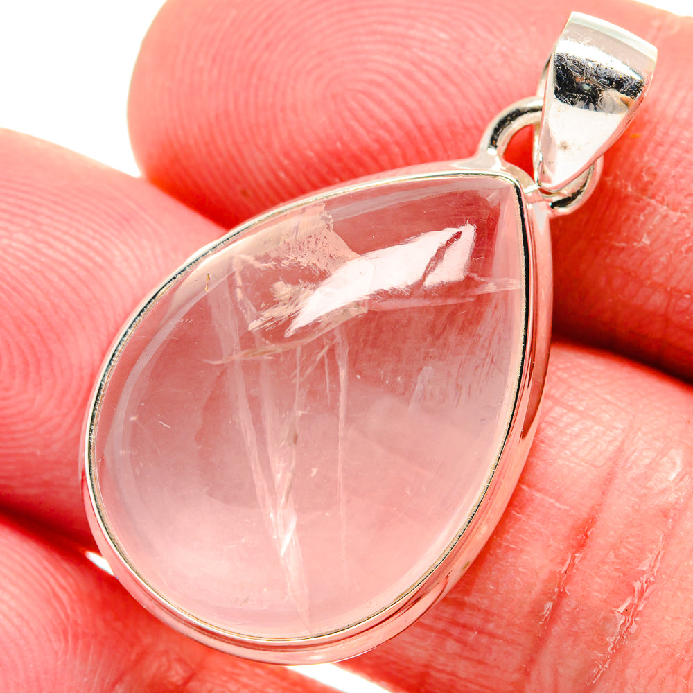 Rose Quartz Pendants handcrafted by Anasilvercos - PD21165