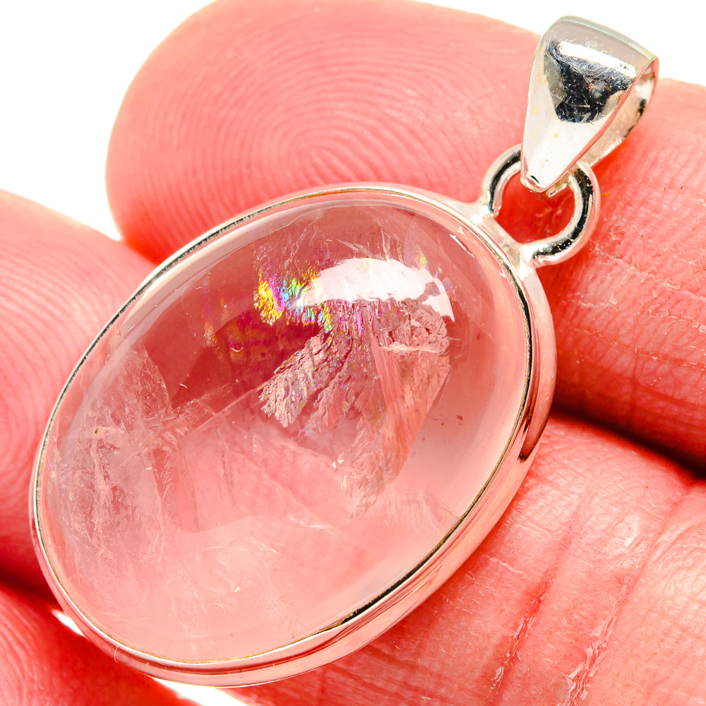 Rose Quartz Pendants handcrafted by Anasilvercos - PD21166