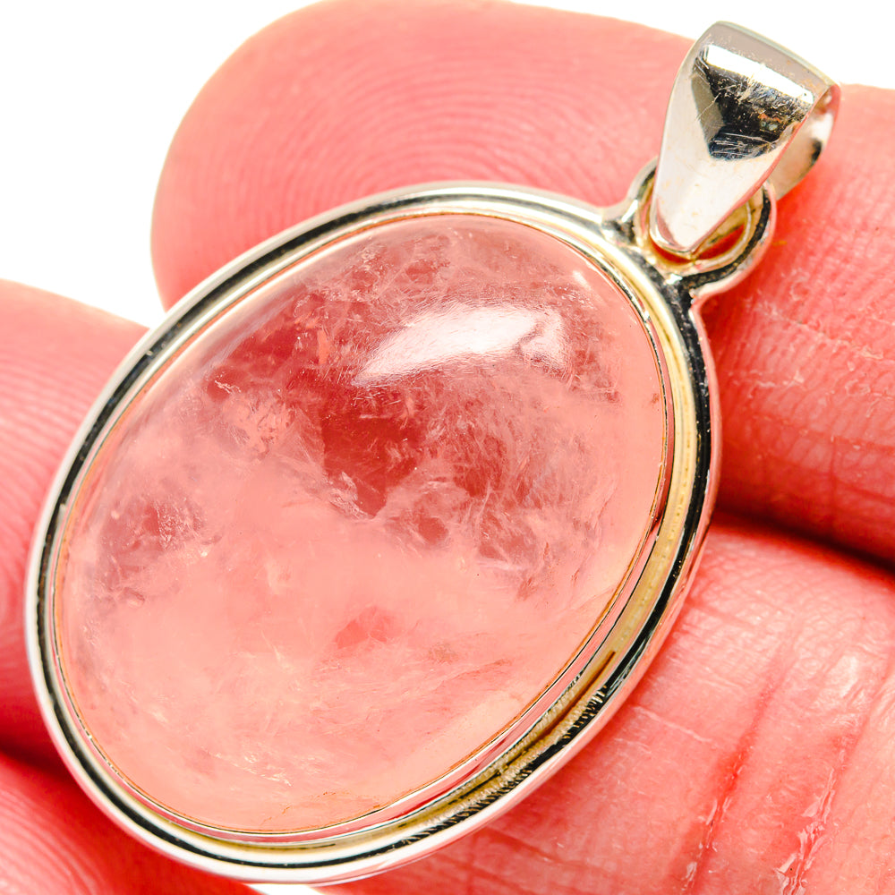 Rose Quartz Pendants handcrafted by Anasilvercos - PD21167