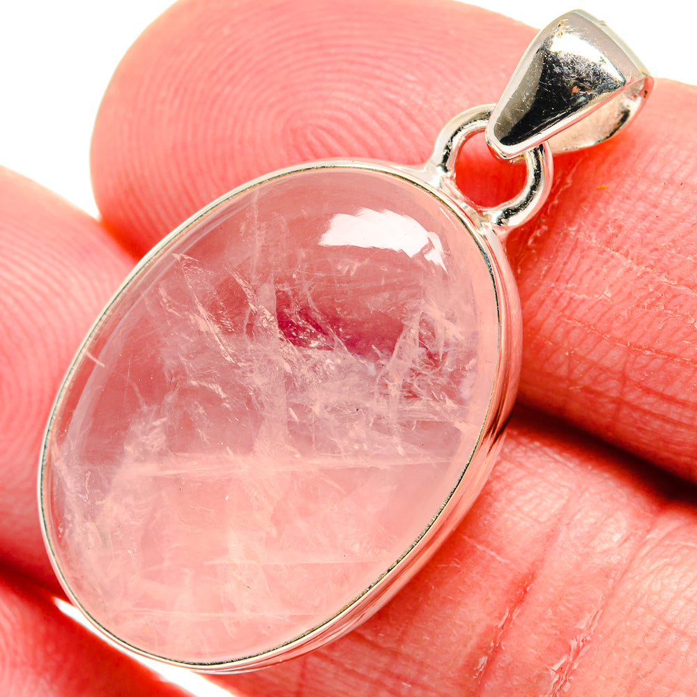 Rose Quartz Pendants handcrafted by Anasilvercos - PD21168