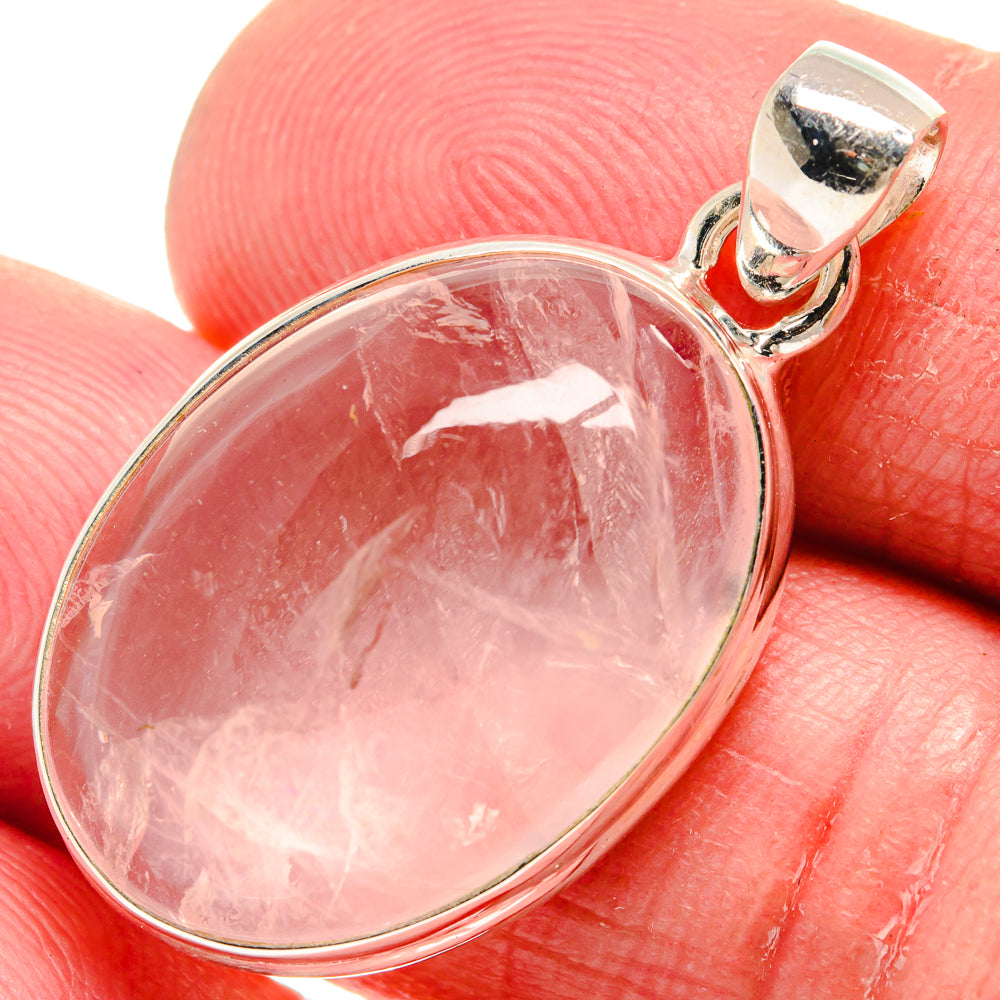 Rose Quartz Pendants handcrafted by Anasilvercos - PD21170