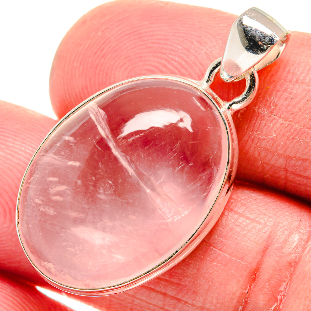 Rose Quartz Pendants handcrafted by Anasilvercos - PD21171
