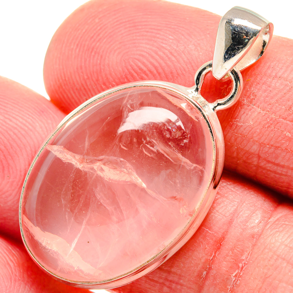 Rose Quartz Pendants handcrafted by Anasilvercos - PD21172