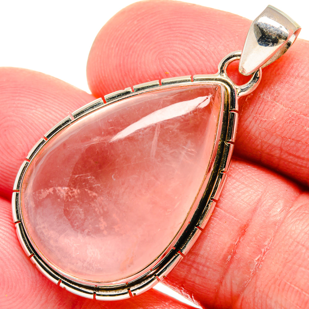 Rose Quartz Pendants handcrafted by Anasilvercos - PD21176