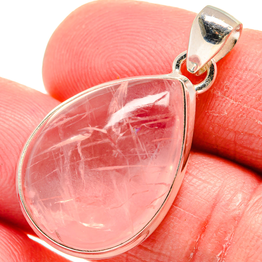 Rose Quartz Pendants handcrafted by Anasilvercos - PD21177