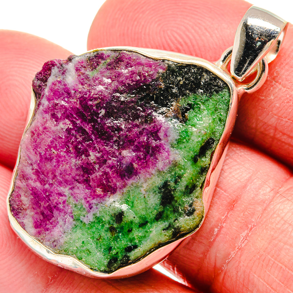 Ruby Zoisite Pendants handcrafted by Anasilvercos - PD21201