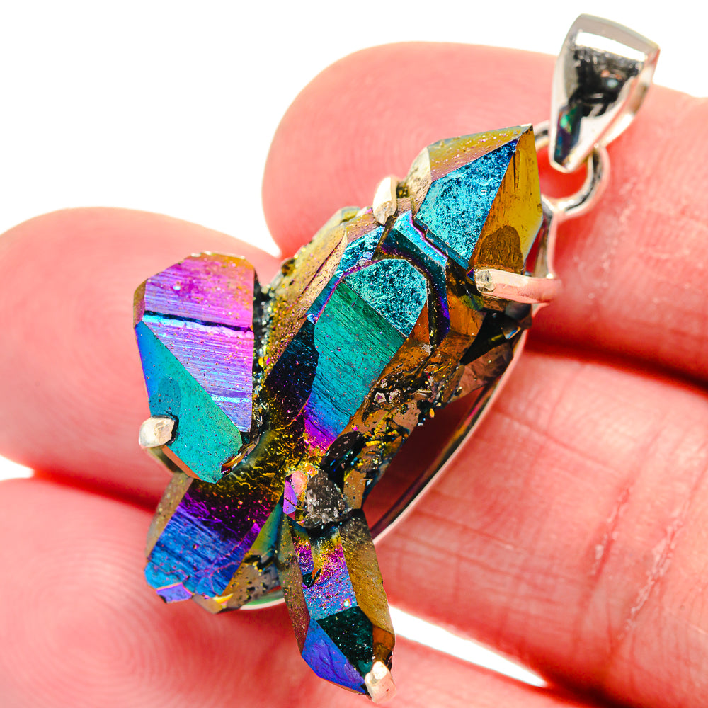 Titanium Sunshine Druzy Pendants handcrafted by Anasilvercos - PD21227