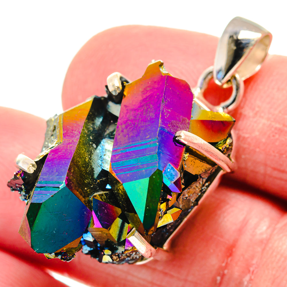 Titanium Sunshine Druzy Pendants handcrafted by Anasilvercos - PD21229