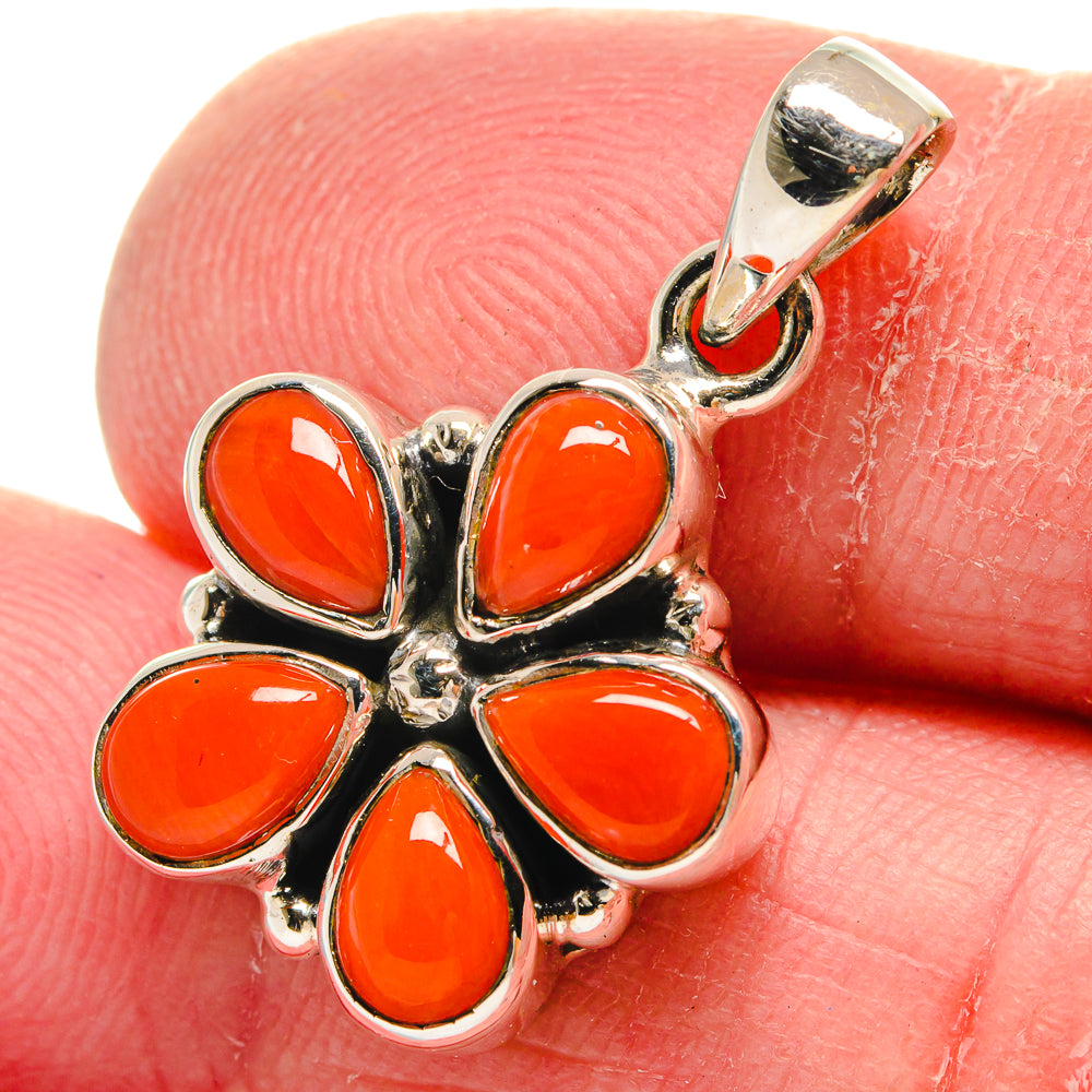 Mediterranean Red Coral Pendants handcrafted by Anasilvercos - PD21259
