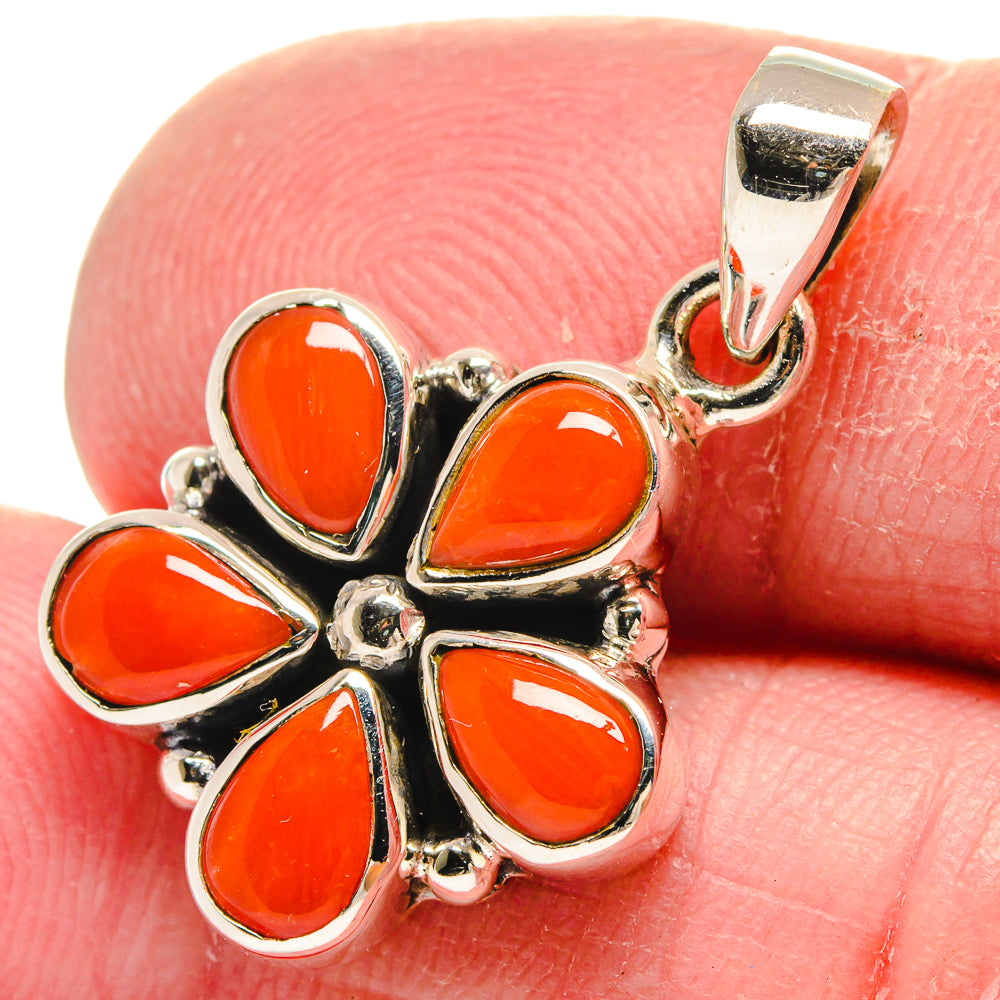 Mediterranean Red Coral Pendants handcrafted by Anasilvercos - PD21261