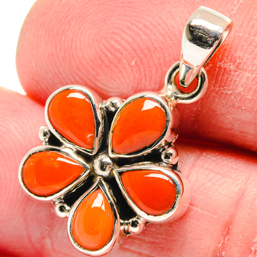 Mediterranean Red Coral Pendants handcrafted by Anasilvercos - PD21262