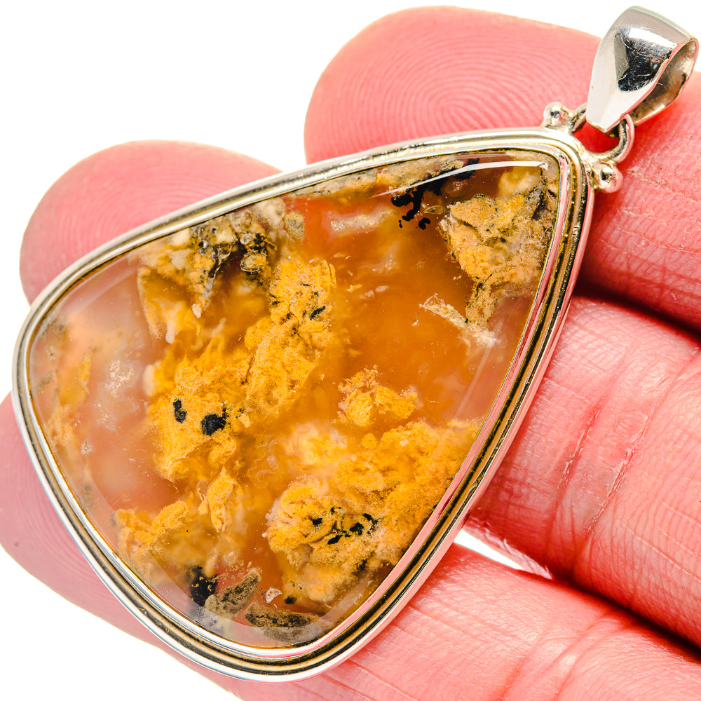 Plume Agate Pendants handcrafted by Anasilvercos - PD21266